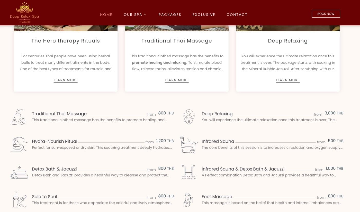 Deep Relax Spa — простой сайт, но идеальный Google Business