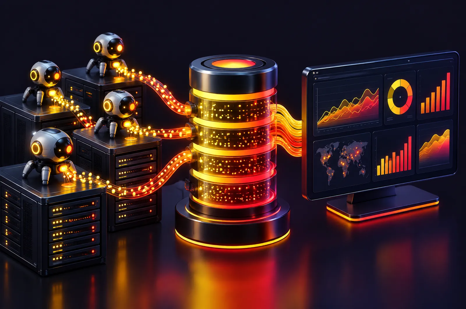 Схема мониторинга сервера 1С: экспортеры отдают метрики в Prometheus, Grafana строит графики